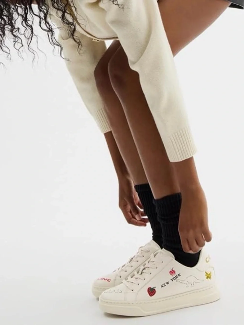 Coach cream graphic 'New York Big Apple' sneakers